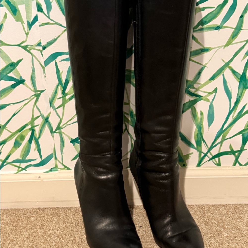 Via Spiga Black Over the Knee Boots